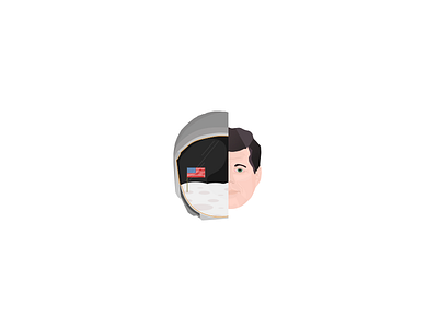 20. Neil Armstrong & JFK liked the Moon ( Daily Illustration ) daily design galaxy illustration jfk lunar moon nasa project space stars vector