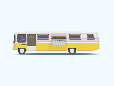 Moustache Milk & Cookie Bus bus cookie illustration milk mobile moustache munchies