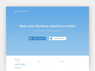 Home page blue clean flat home page homepage minimal simple web