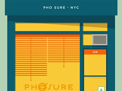 2016 FoodPorn Calendar: November calendar flat illustration november nyc pho restaurant storefront vietnamese