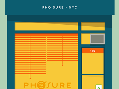 2016 FoodPorn Calendar: November calendar flat illustration november nyc pho restaurant storefront vietnamese
