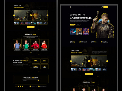 Gaming Live Stearming Landing Website Design character crypto darklandingpage esports game website gaming gaming design gaming platform homepage landing page nftwebsite online streaming play game ui virtual gaming virtual world web app web design website website design