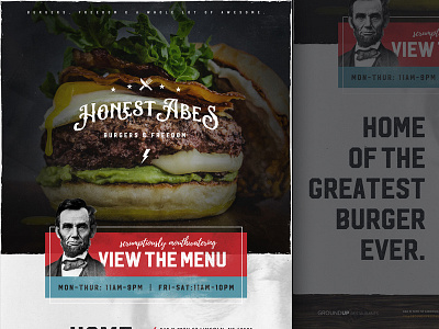 Honest Abe's Brand Refresh brand refresh branding burger honest abes identity logo restaurant branding restaurant design restaurant website ui visual design web design