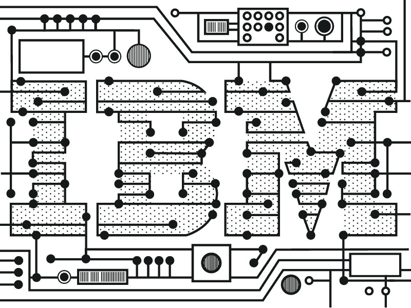 Illustrations for Studio Wayfinding Update circuit board font ball illustration orange star selectric