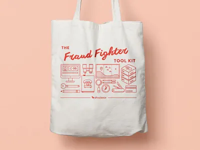 Fraud Fighter Tote Bag illustration print design sift science tote bag