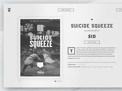 Simple Product Page clean drop cap ecommerce interactive product page typography ui web website