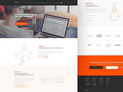 AVI Networks Landing iconography ui ux