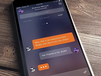 Chat app design ios music sketch social ui user interface