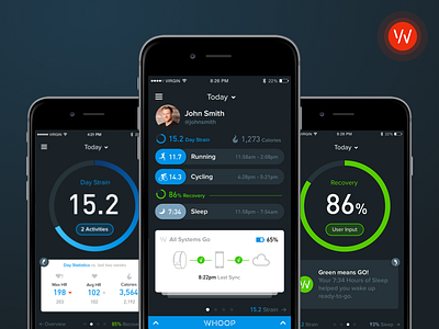 WHOOP App app interface iphone sport ui user experience user interface ux