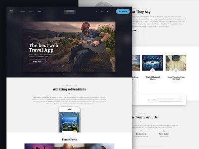 Travel App one page sliders travel app