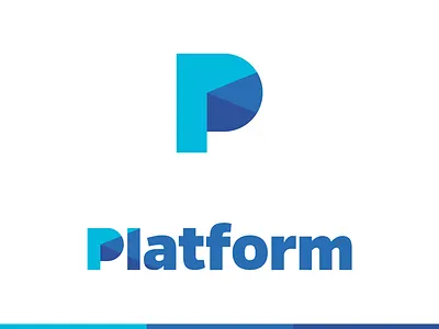 Platform 3d branding communicate community friendly identity logo monogram platform shape social word mark