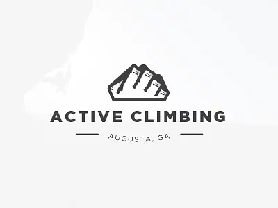 Active Climbing Logo bouldering branding climbing design hand logo mountain rock