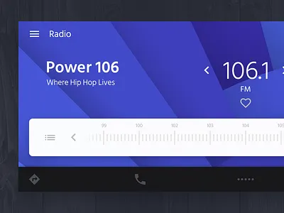 Radio UI automotive blue car dashboard design metro ui radio radio ui ui uiux