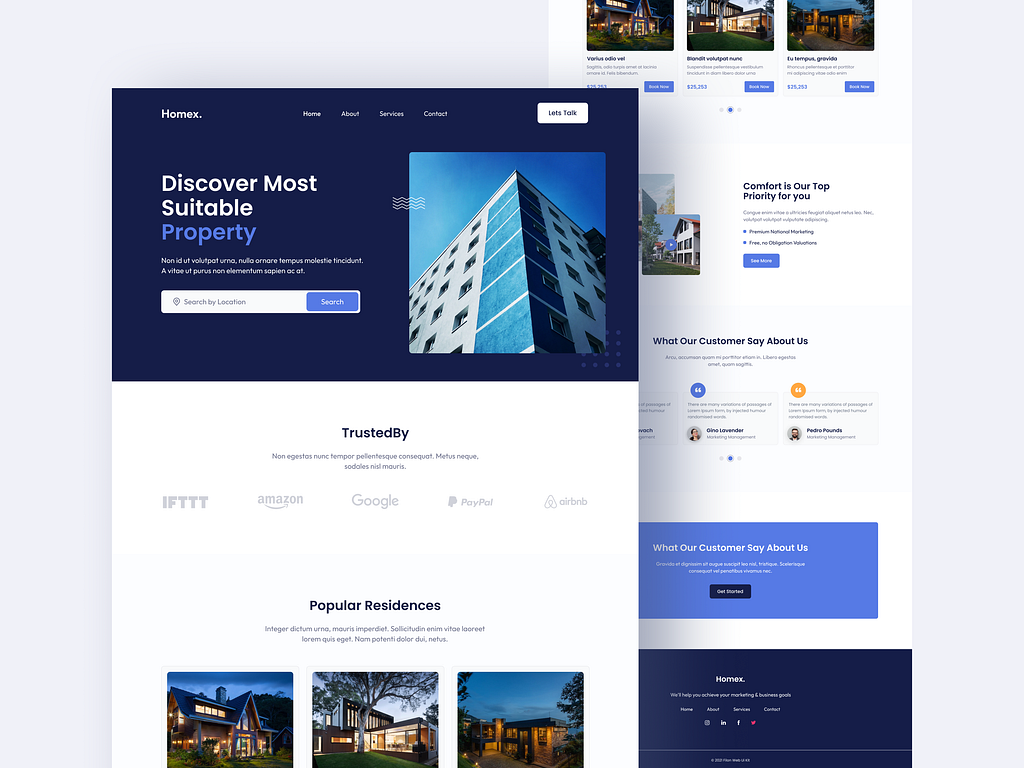 Real Estate Landing Page Design by Atikur Rahman 🥇 for Reasonex on Dribbble