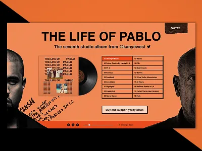 Concept Splash Page for Kanye's Album kanye mrwest practice sketch spashpage support yeezy ideas the life of pablo ui yeezy