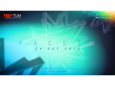 TEDxTUM 3d abstract campaign dark date event facets forms poster red talk ted