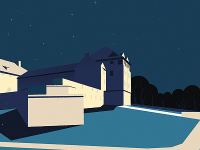 Evening in Dzialdowo 2 castle evening night simple sky