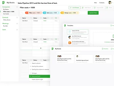 Fieldbook App app dashboard excel mailchimp product sheets spreadsheet ui upload