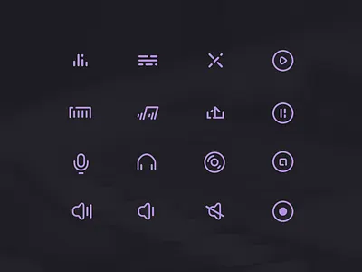 Music Icons app client design flat icon icons ipad iphone music ui web wip