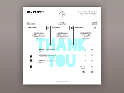 Email Receipt 17 daily dailyui email grid minimal print receipt ui white