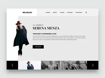 Header artist bw challange header interface landing magazine model ui user interface ux web