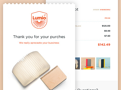Daily UI #017 - Email Receipt + Free PSD daily ui dailyui email freebie freebies lumio psd receipt ui