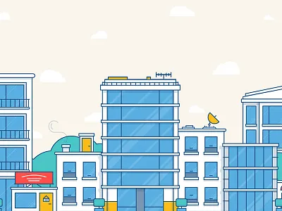 City Skyline building city details fireart fireart studio house pattern shop skyline store window