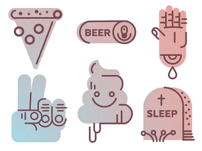 Hackathon Iconz beer emoji farewell my sweet dreams hackathon hand pizza poop rocket science