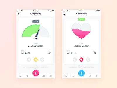 Compatibility App - WIP app compatibility design ios iphone love meter minimal ui ux