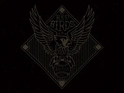 Raleigh Red Birds baseball bird black raleigh texture type vintage