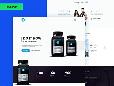 Free: Adele Product Landing Page free free template freebie html ingredients landing page product landing page psd supplement template ui weight loss