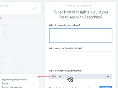 Targeted in-app feature feedback UI feedback form