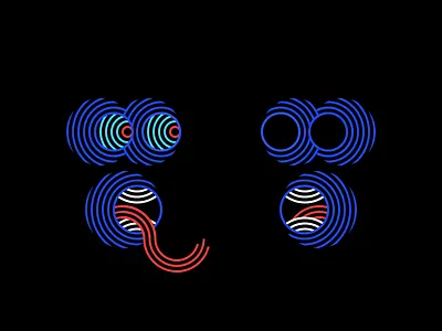 Creepy Faces circles creepy face hiko illustration lines scary weird