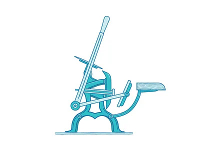 C&P Pilot Illustration chandler and price illustration letterpress machine monochromatic vector