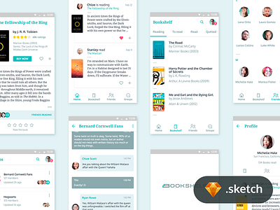 Bookshelf Android App - Sketch freebie android books bookshelf clean freebie material design minimal sketch