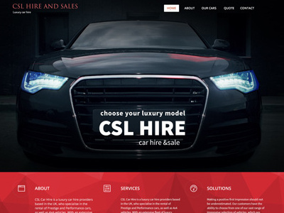 Csl Hire website. artwork cars design layout web web design web site
