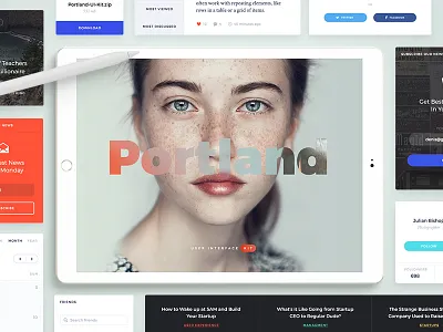 Meet Portland UI Kit blocks colorful e commerce ecommerce interface navigation storage ui ui kit ui pack widget widgets
