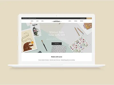 Artday - Creative Artist WordPress Shop artist ecommerce theme poster shop prints shop theme wordpress wordpress shop
