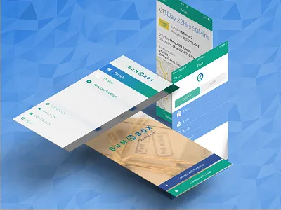 Bumbox box ios maps menu mobile parcel payment settings signup tabs ui ux