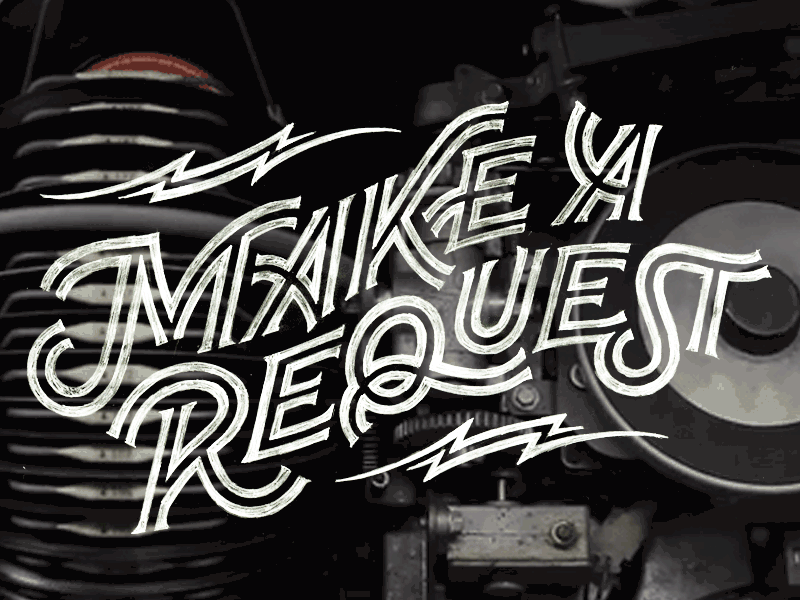 Make A Request jukebox pencil script vintage wip