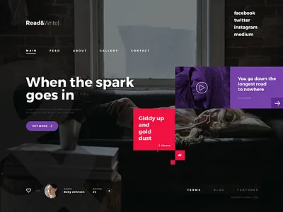 Read&Write article design interface read shot style template ui ux web write
