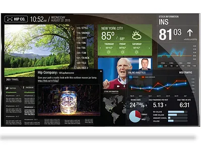 Interactive Screen Display data monitor ui
