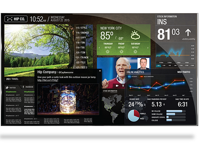 Interactive Screen Display data monitor ui