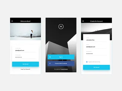 Mobile Sign Up / Login app dailyui day001 design flat ios login minimal mobile photography signup ui