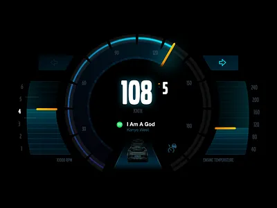 weekend leftovers car dark dashboard deisgn design instruments ui