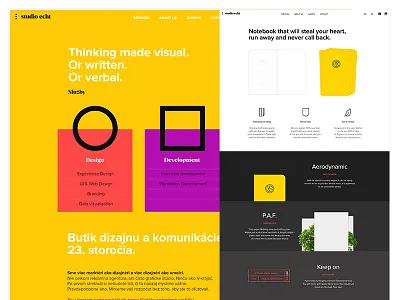 Web for Studio Echt animation microsite notebook sketch web webdesign