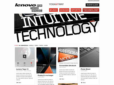 Lenovo Yoga Tumblr Blog arabic creative content grid view lenovo tumblr ui ux webdesign