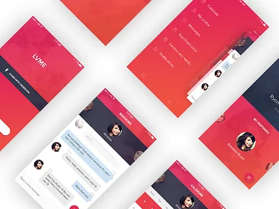 Share the love app calendar love menu message red ui