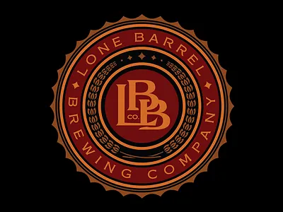 Lone Barrel Brewing Company barley beer branding brewing lettering lockup logo logotype mark medallion type typography