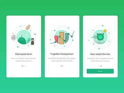 Diaryibadah Guidescreen guide screen ios islamic app mobile app onboarding screen walkthrough screen